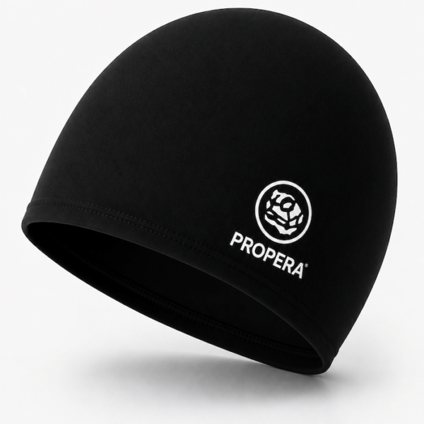 Черная текстильная шапочка для плавания PROPERĀ FlexiFit Classic 56–60