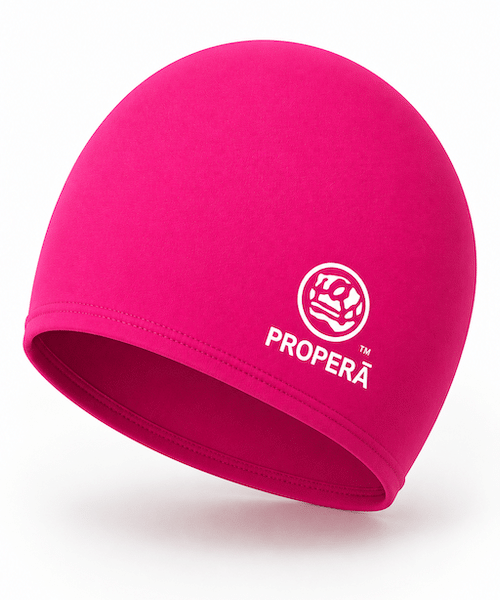 Розовая текстильная шапочка для плавания PROPERĀ FlexiFit Classic 56–60